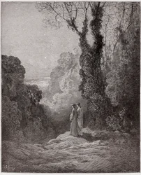 The Divine Comedy (La Divina Commedia, La Divine Comedie), Purgatorio, Canto 1: Poeterna skådar Venus skönhet på morgonhimlen - av Dante Alighieri (1265-1321) - Illustration av Gustave Dore (1832-1883)
