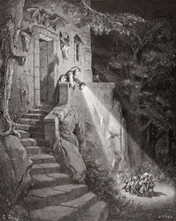 The Dwelling of the Ogre, graverad av Heliodore Joseph Pisan (1822-90) c.1868