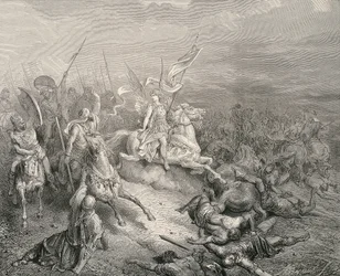 Den heliga Bibeln. 1866. Makkabeernas ängel. Gravyr