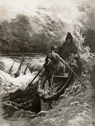 Sjömannen, ur "The Rime of the Ancient Mariner", dikt av Samuel Taylor Coleridge (1772-1834), illustration av Gustave Doré (1832-1883)