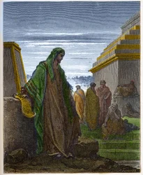 Profeten Daniel - - gravyr i "The Bible illustree" av Gustave Dore (1832-1883) - Gravyr från "" The Dore Bible""