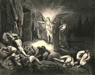 Till porten kom han och rörde vid den med sin trollstav, c1890.