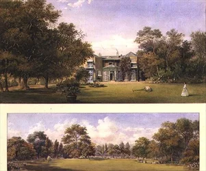 Två vyer av Old Grove House, Middlesex