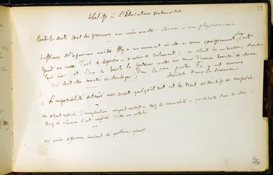 Folio 39 i arbetsboken n. 19 Manuskriptsida av Gustave Flauberts utkast. Planer för sentimental utbildning. BHVP.