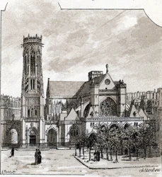 Utsikt över kyrkan Saint Germain l