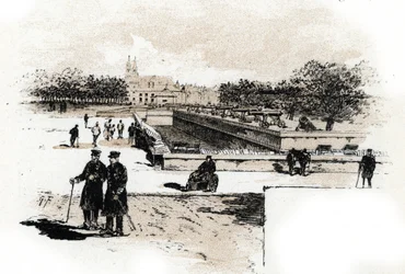 Utsikt över sjukhuset för krigsveteraner på Hotel des Invalides, Paris Teckning av Gustave Fraipont (1849-1923) från Saint-Jurs