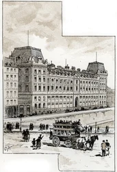 Utsikt över polisavdelningen på quai des golfevres, Paris Teckning av Gustave Fraipont (1849-1923) från Saint-Juirs