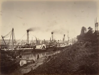 Fest av S. A. Ismaïl Pasha ombord på LL:s båtar. Till A. les princes, januari 1867, 1867.