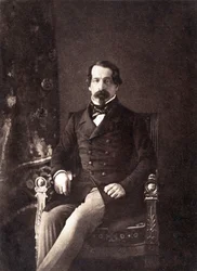 Louis Napoleon Bonaparte (1808-1873) blivande kejsare Napoleon III, här som den franska republikens 1:e president, foto av Gustave Le Gray