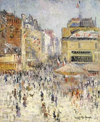 Bastilledagen på Rue de Clignancourt, Paris; Fjortonde juli i Paris, Rue de Clignancourt,