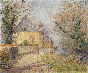 Hus på stranden av L "Eure, Louviers; Maisons au Bord de L" Eure, Louviers, 1902