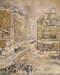 Clignancourt Street Under Snow, 1924