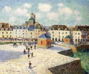 Kajen i Dieppe i solljus, 1905