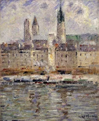 Utsikt över Rouen; Utsikt över Rouen, 1927