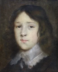 Barnhuvud (olja på duk)
