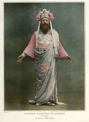 Jean-Francois Delmas som Phur, illustration från tidningen "Le Theatre".