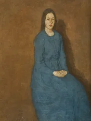 En ung kvinna i blått, ca 1914-15