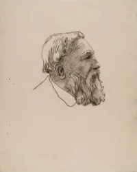 Rodins huvud (kol på papper)