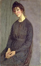 Porträtt av Chloe Boughton-Leigh (olja på duk)