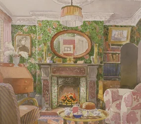 Vas med blommor, ca 1927 (gouache och wc på papper)