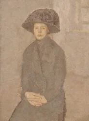 Ung kvinna med en stor hatt, cirka 1917-25