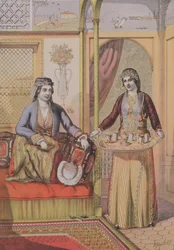 Armeniska damer hemma, graverad av Charles Parsons, 1862
