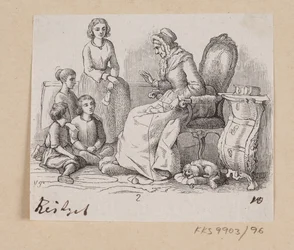 Illustration till "Farmor" i H.C. Andersen, "Sagor och berättelser", volym 2