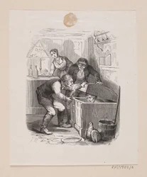 Illustration till "Lilla Claus och stora Claus" i H.C. Andersen, "Sagor och berättelser", volym 1