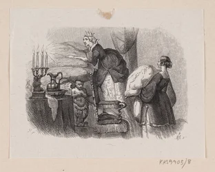 Illustration till "Prinsessan på ärten" i H.C. Andersen, "Sagor och berättelser", volym 1