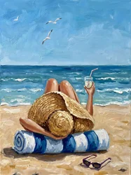 Avkoppling på stranden i sommar