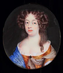 Frances Pierrepont, hertiginna av Newcastle (akvarell på elfenben)
