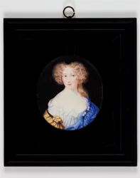 Lady Margaret Cavendish, efteråt hertiginnan av Newcastle (akvarell på elfenben)