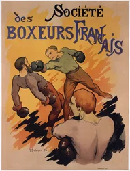 Affisch med reklam för Society of French Boxers, 1894