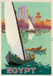 Affisch som annonserar Egypten (färglitografi)