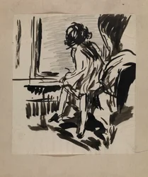 Utan titel (Sittande figur)