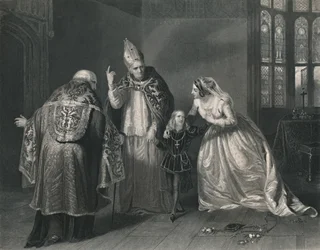 Drottning Elizabeth och hertigen av York. Kung Richard III, c1870