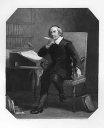 Joost van den Vondel, holländsk poet och dramatiker från 1600-talet, ca 1870.