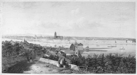 Panorama över Frankfurt, ca 1865
