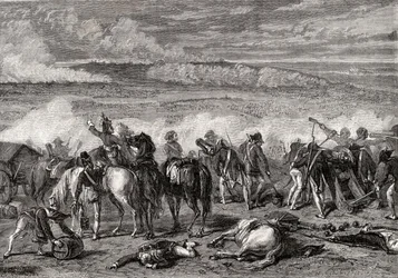 Slaget vid Jemappes, 6 november 1792, graverat av Alexandre Hurel