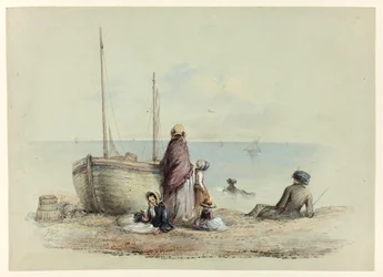 Familj på stranden
