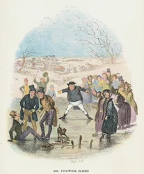 Scen från The Pickwick Papers av Charles Dickens, 1836