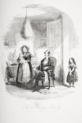 Familjen Dombey, illustration från Dombey and Son av Charles Dickens (1812-70) publicerades först 1848