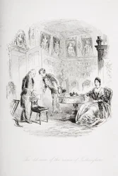 Den gamle mannen med namnet Tulkinghorn, illustration från "Bleak House" av Charles Dickens (1812-70), publicerad 1853.