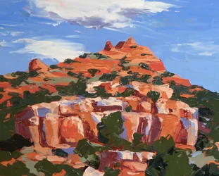 In Color, Sedona, ca 2024 (olja på masonit)