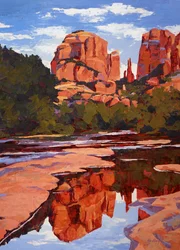 Reflektion, Sedona, ca 2024 (olja på pannå)