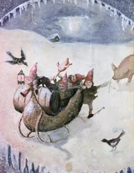 Julscen (akvarell på papper)