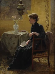 Dam i svart, 1889