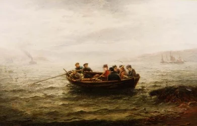 Gå till kyrkan via låset (olja på duk)
