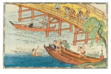 6:e månmånaden (Rokugatsu) från serien The Twelve Months, ca 1830-1839 (träsnitt på papper)