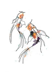 Färgglad Koi-harmoni